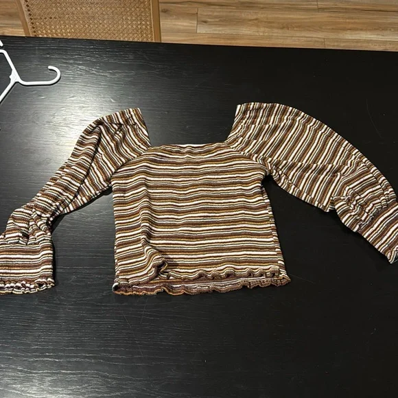 Anthropologie Smocked Striped Women’s blouse size Small - Picture 3 of 3